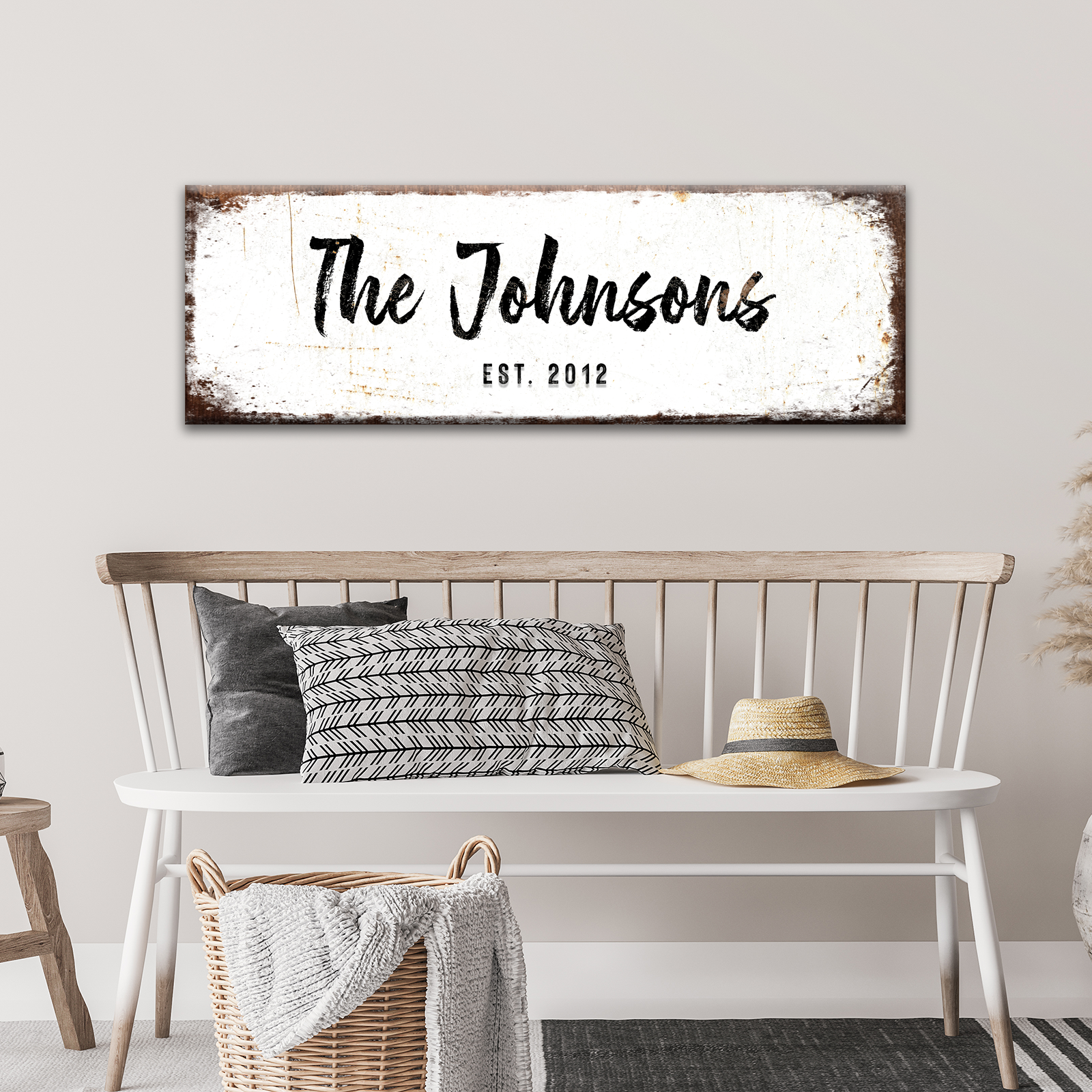 Rustic Family Name Sign Style 3 - Image by Tailored Canvases