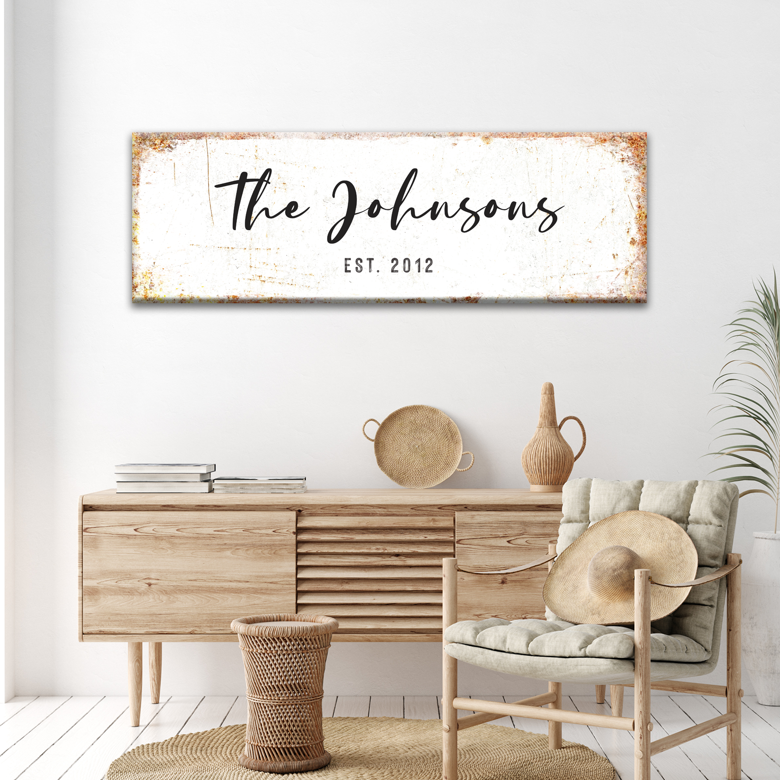 Rustic Family Name Sign Style 1 - Image by Tailored Canvases