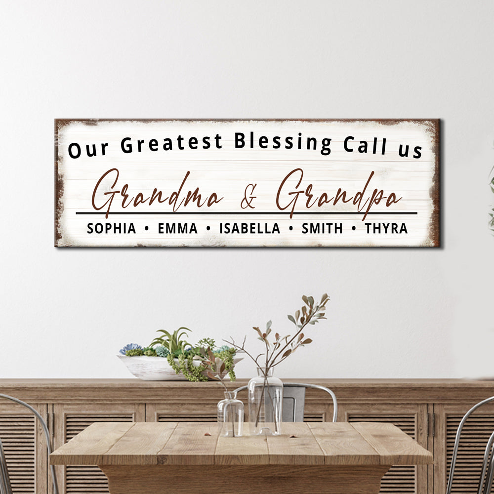 Our Greatest Blessing call us Sign Style 2 - Image by Tailored Canvases