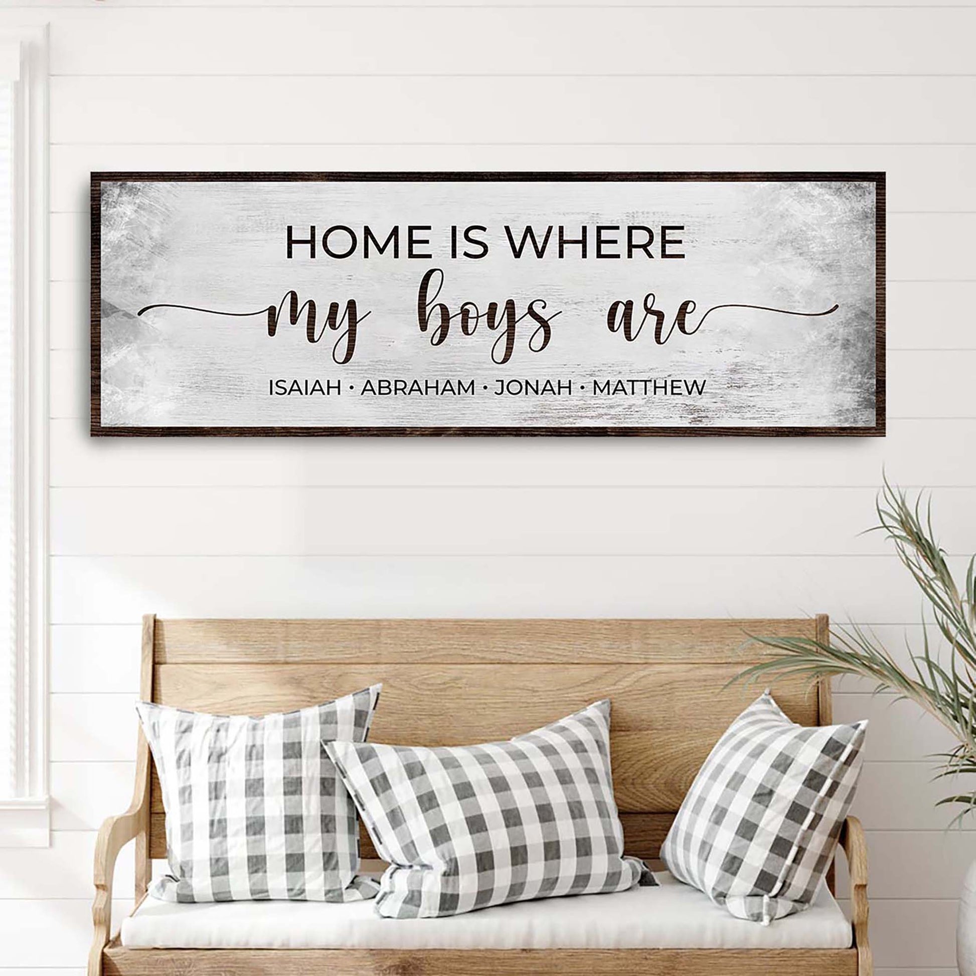 Home is Where My Boys Are Sign II Style 1 - Image by Tailored Canvases