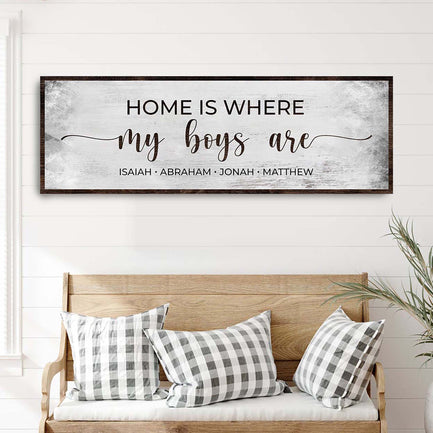 Home is Where My Boys Are Sign II - Image by Tailored Canvases