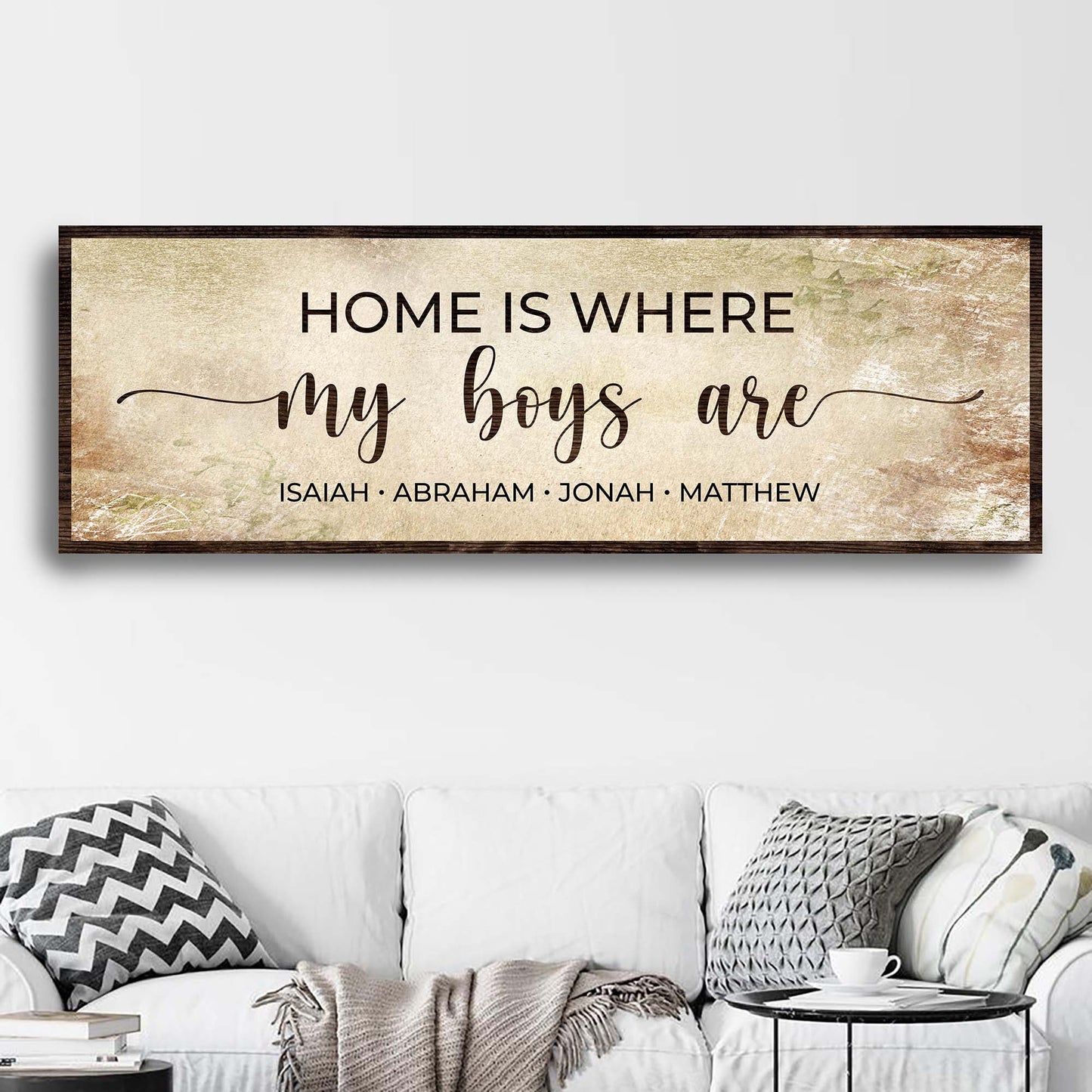 Home is Where My Boys Are Sign II Style 2 - Image by Tailored Canvases