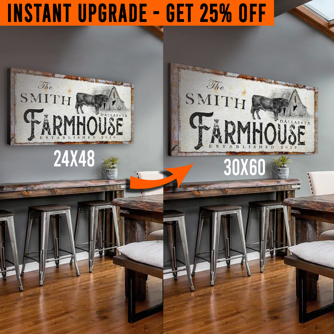 Upgrade Your 48x24 Inches 'Rustic Farmhouse' (Style 1) Canvas To 60x30 Inches