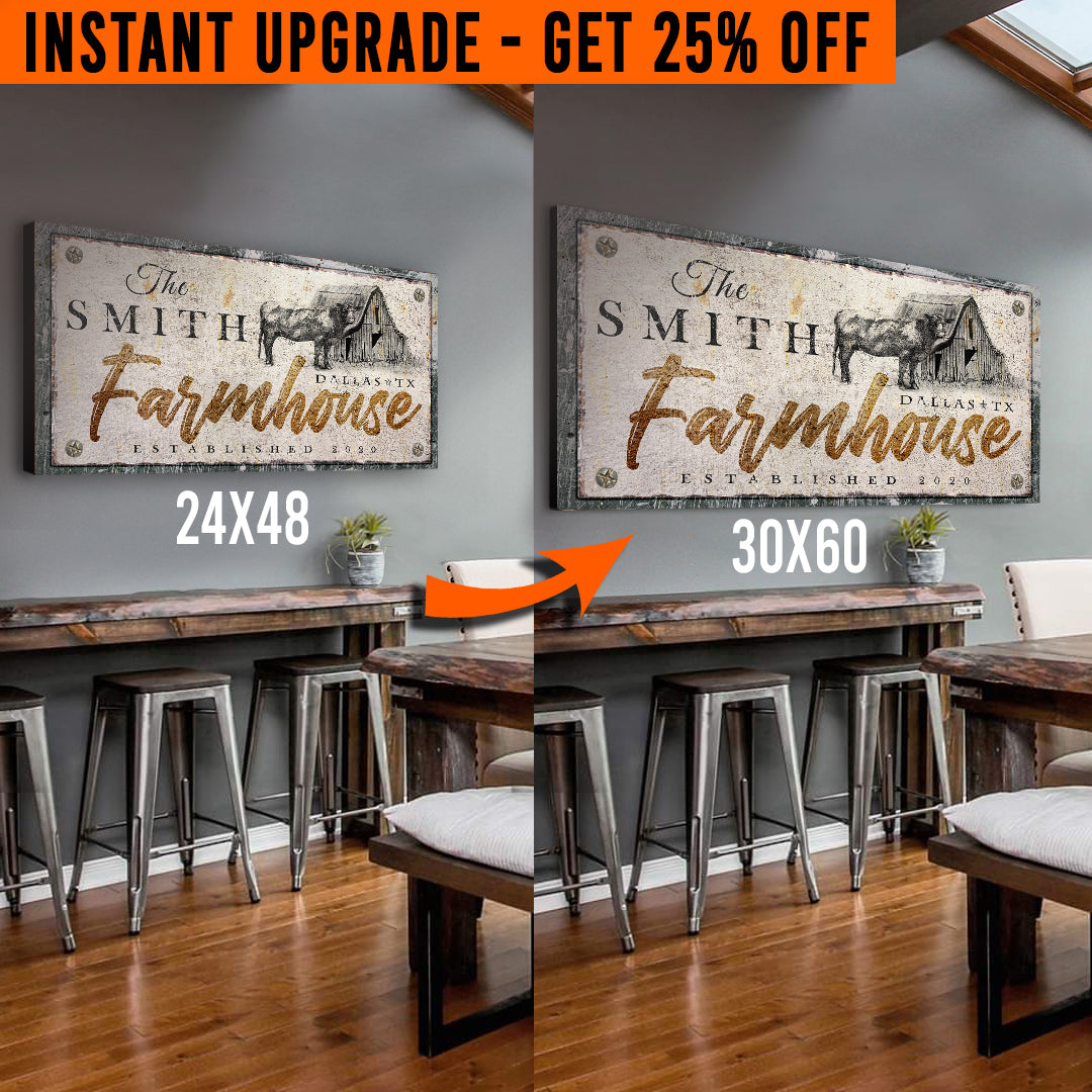 Upgrade Your 48x24 Inches 'Rustic Farmhouse' (Style 3) Canvas To 60x30 Inches