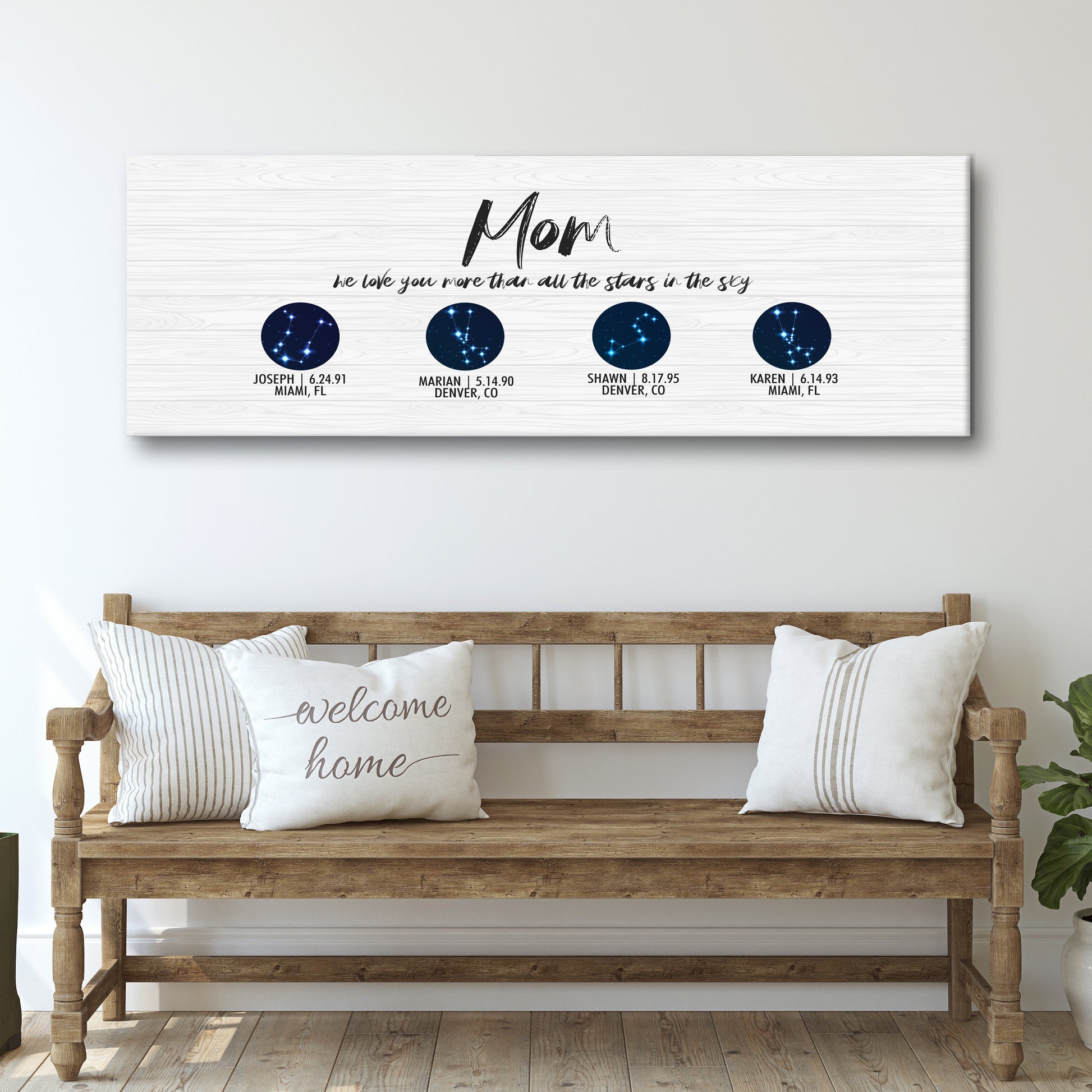 MOM, We love you more than the stars Sign  Style 2 - Image by Tailored Canvases