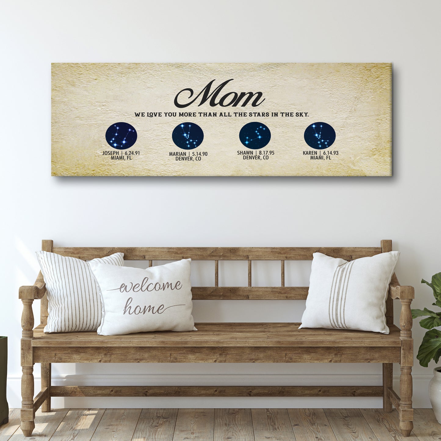 MOM, We love you more than the stars Sign  Style 3 - Image by Tailored Canvases