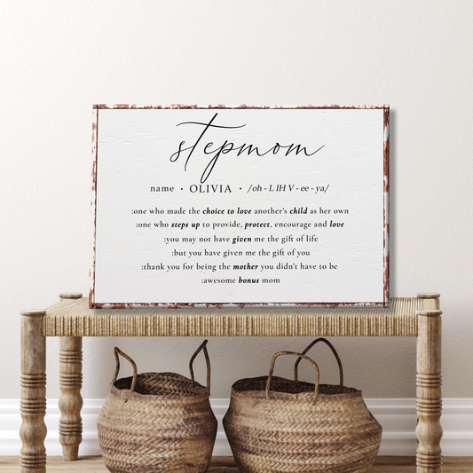 Thank you, Stepmom Sign - Image by Tailored Canvases