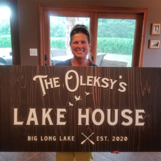 Rustic Family Lake House Sign - Image by Tailored Canvases