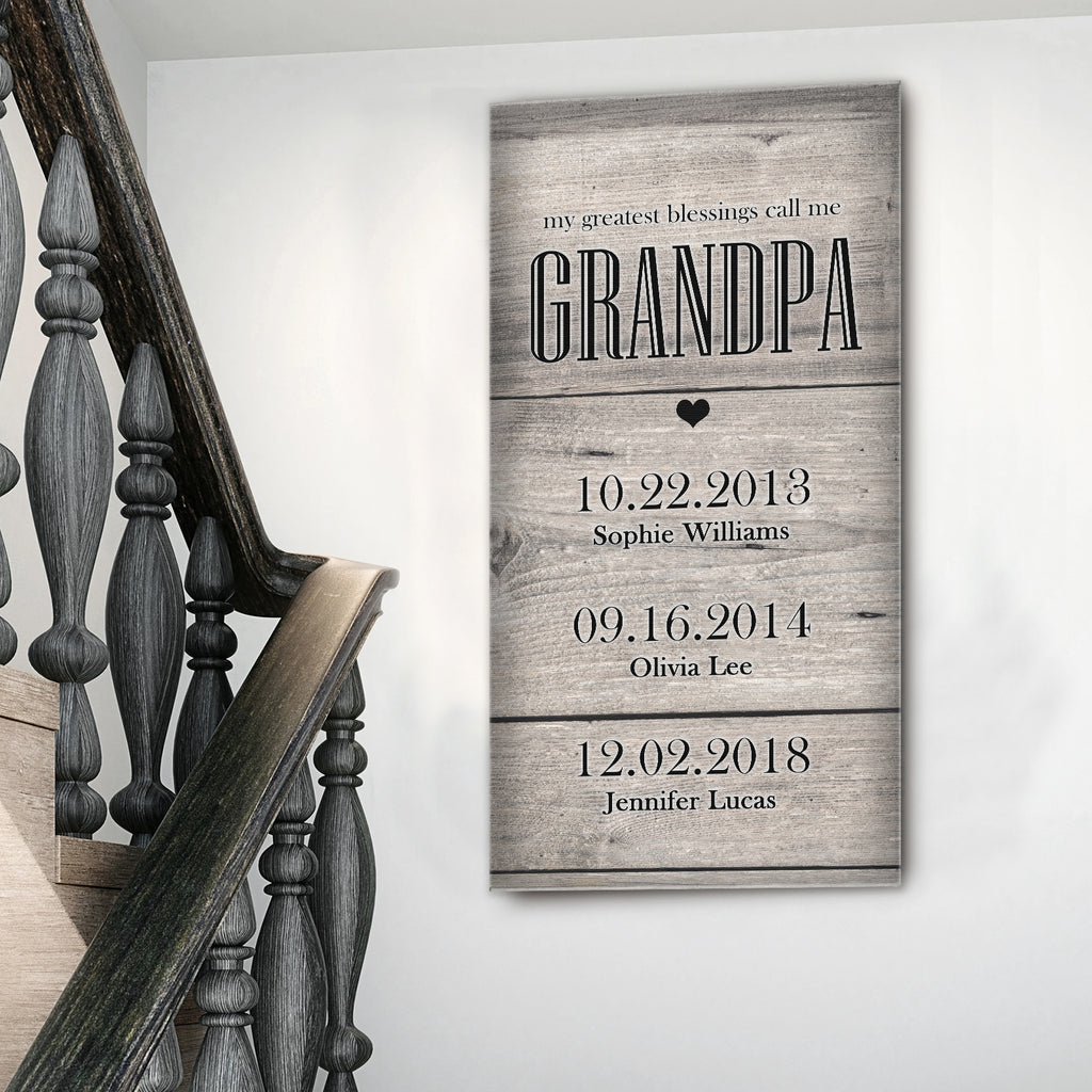 Grandfather's Name Sign | Customizable Canvas by Tailored Canvases