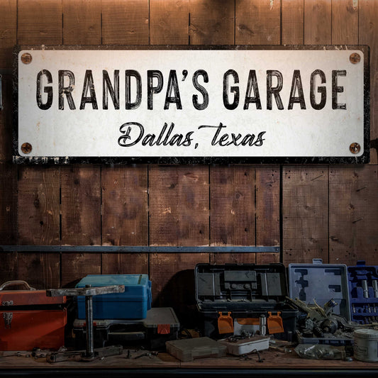 Grandpa's Garage Sign - Image by Tailored Canvases