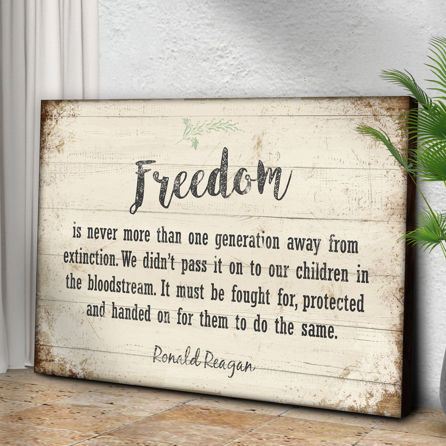 Freedom By Ronald Reagan Sign II Style 1 - Image by Tailored Canvases
