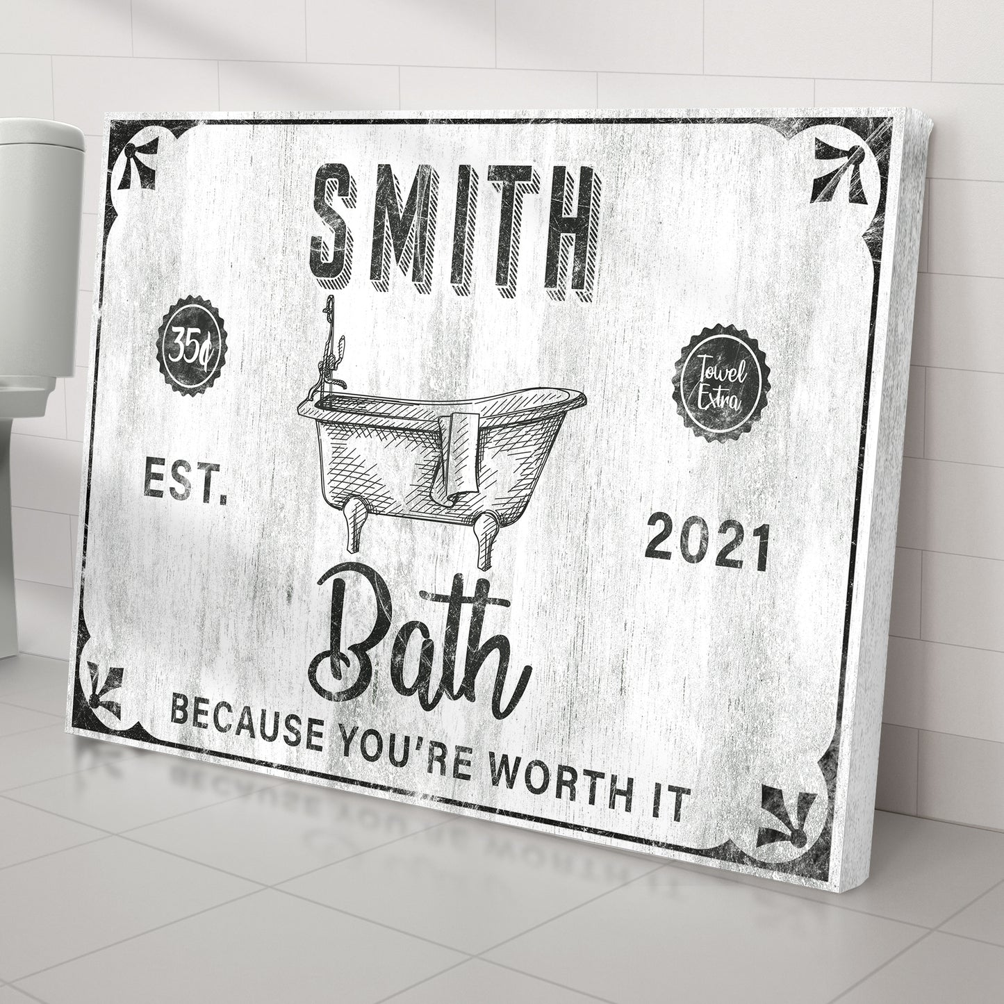 Family Bath Sign Style 2 - Image by Tailored Canvases