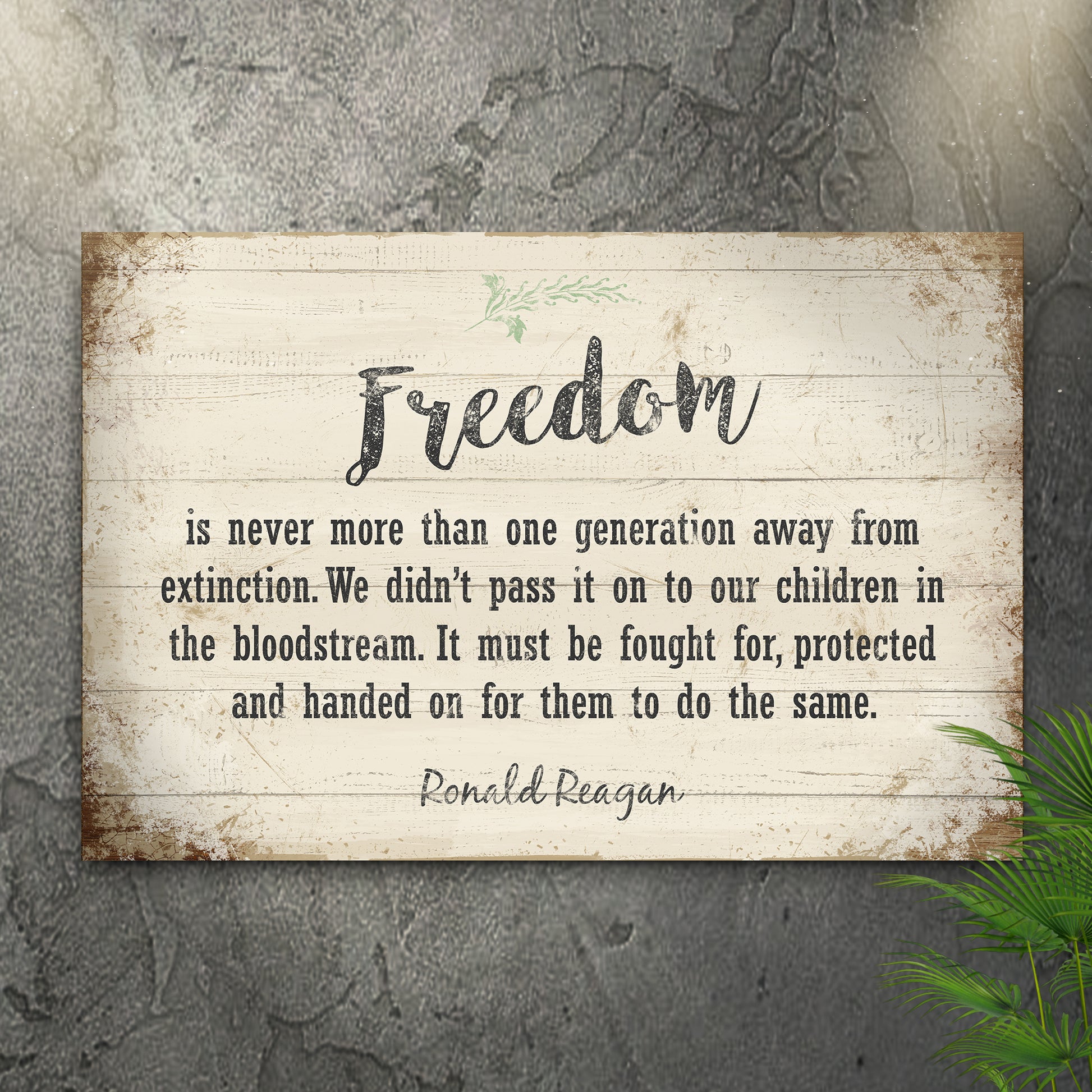 Freedom By Ronald Reagan Sign II - Image by Tailored Canvases