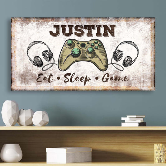Eat Sleep Game Sign - Image by Tailored Canvases