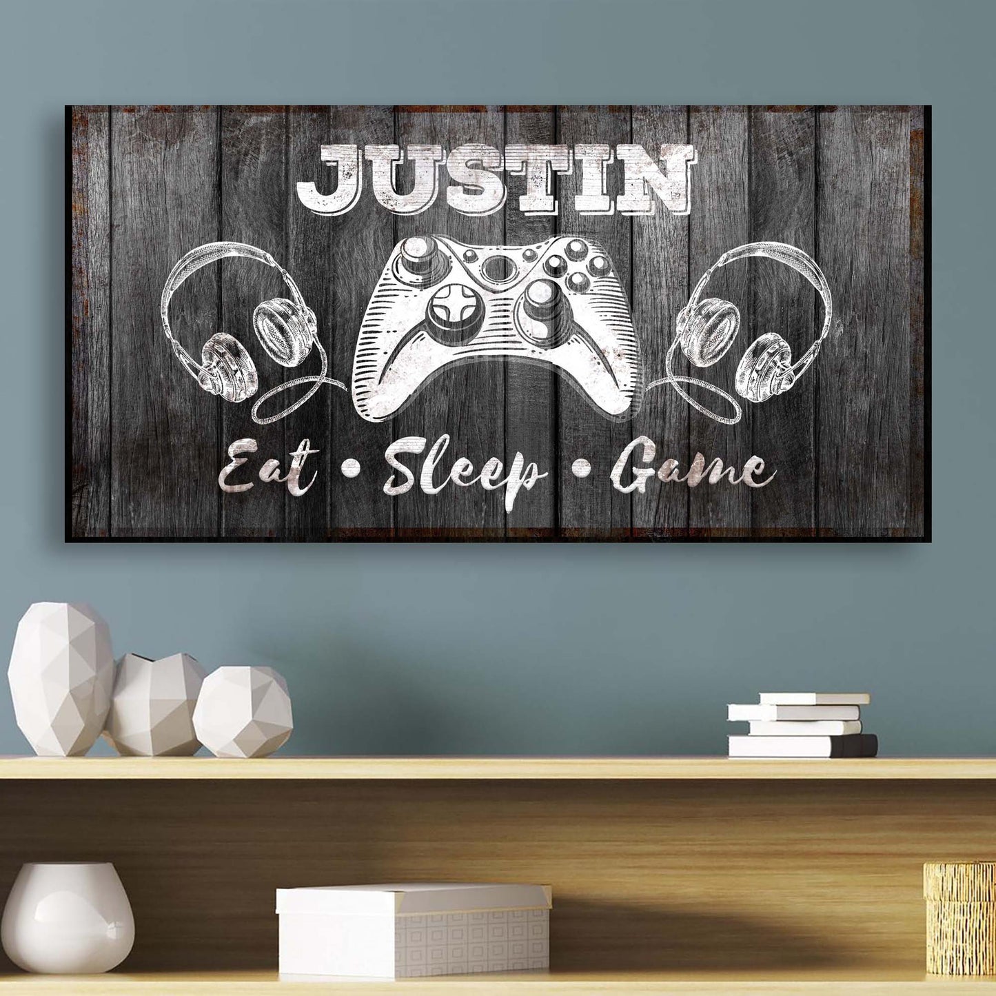 Eat Sleep Game Sign Style 2 - Image by Tailored Canvases