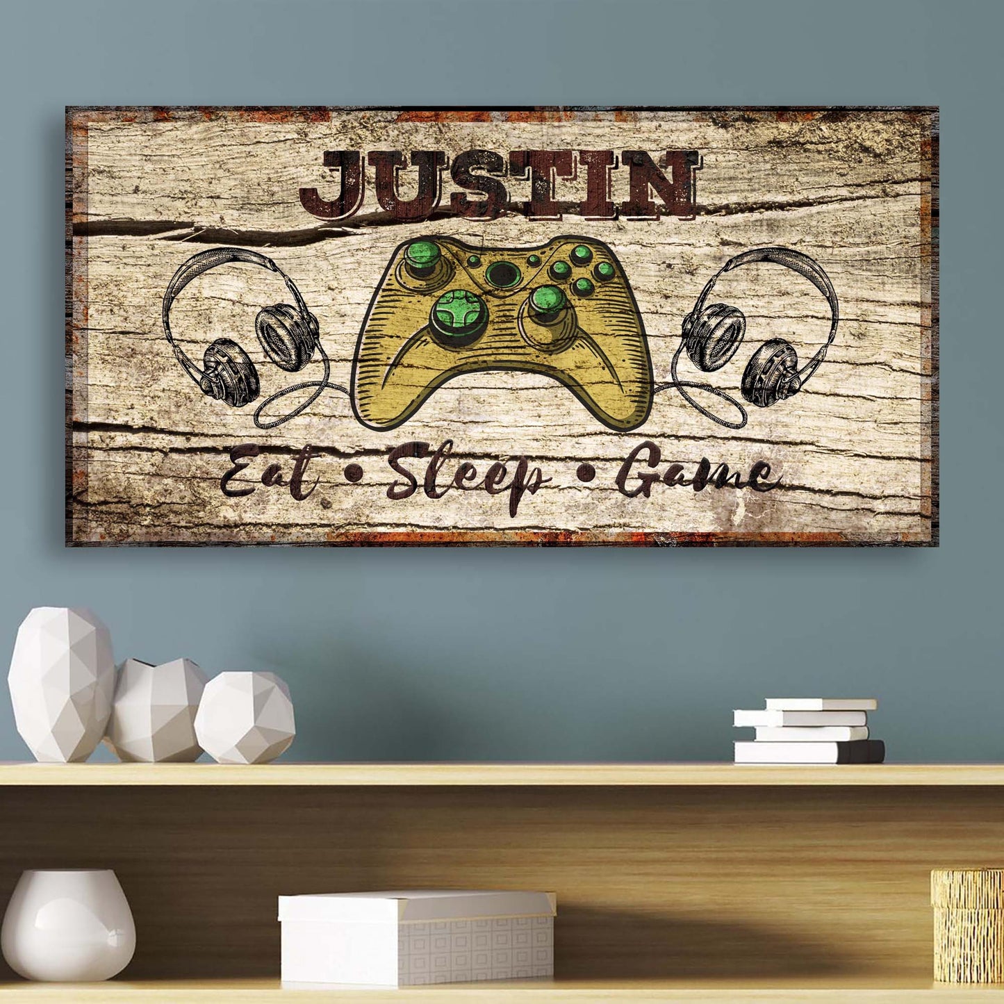 Eat Sleep Game Sign Style 3 - Image by Tailored Canvases