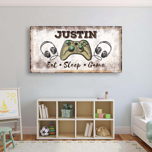 Eat Sleep Game Sign - Image by Tailored Canvases