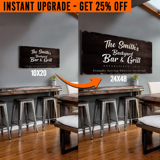 Upgrade Your 'Backyard Bar And Grill' (Style 2) Canvas To 24x48 Inches - Image by Tailored Canvases