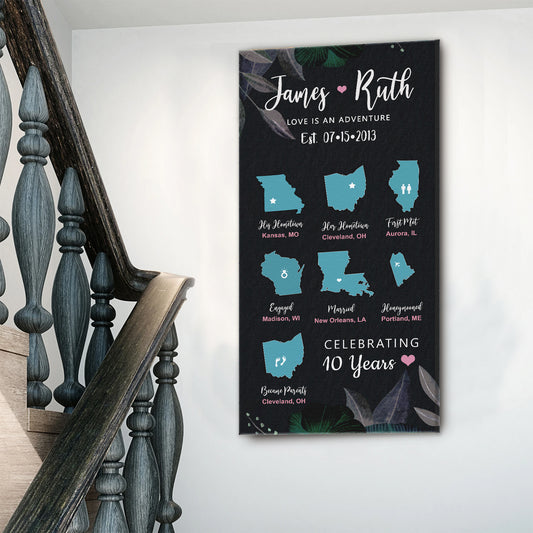 Love Is An Adventure Sign Style 2 - Image by Tailored Canvases