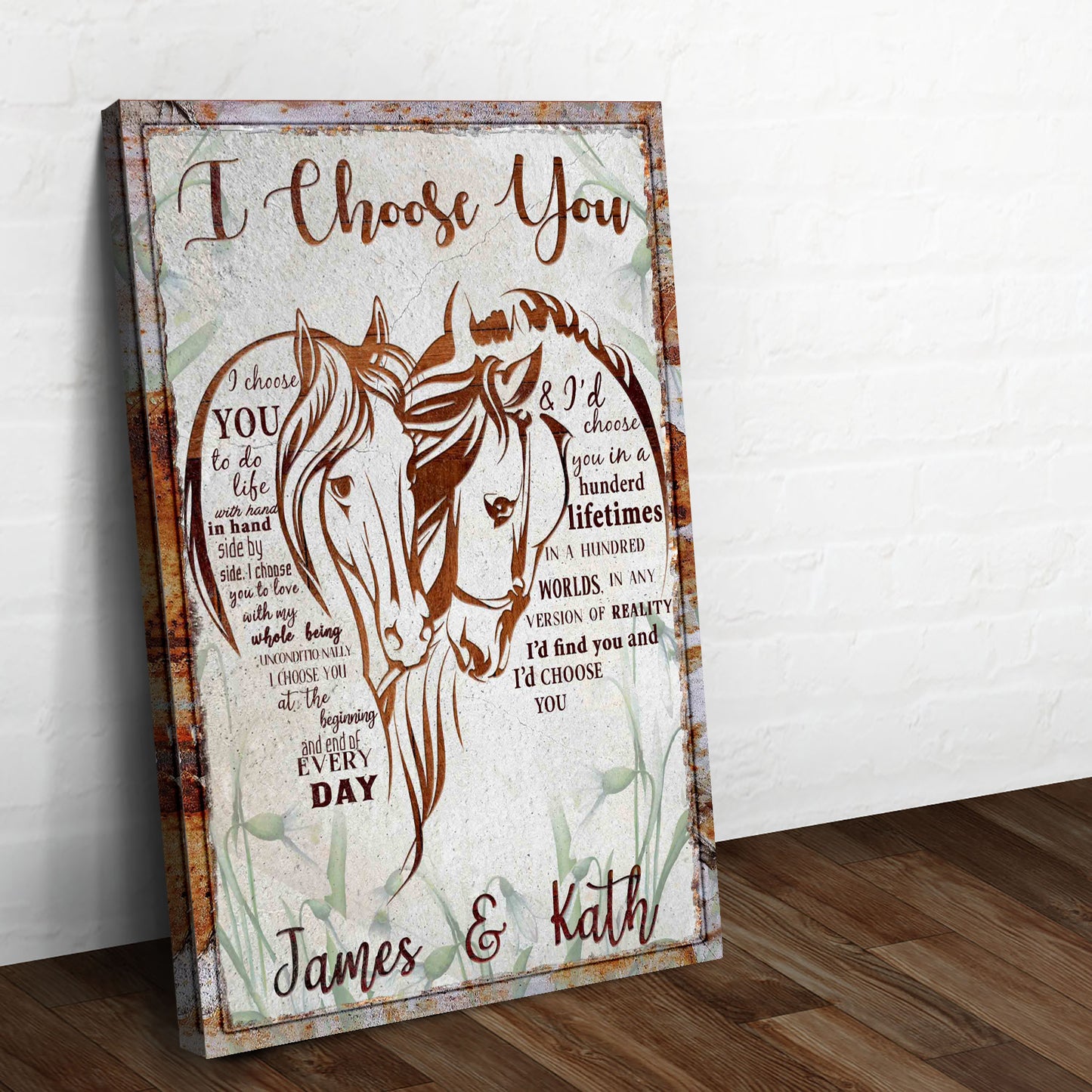 I Choose You Couple Horse Sign - Image by Tailored Canvases