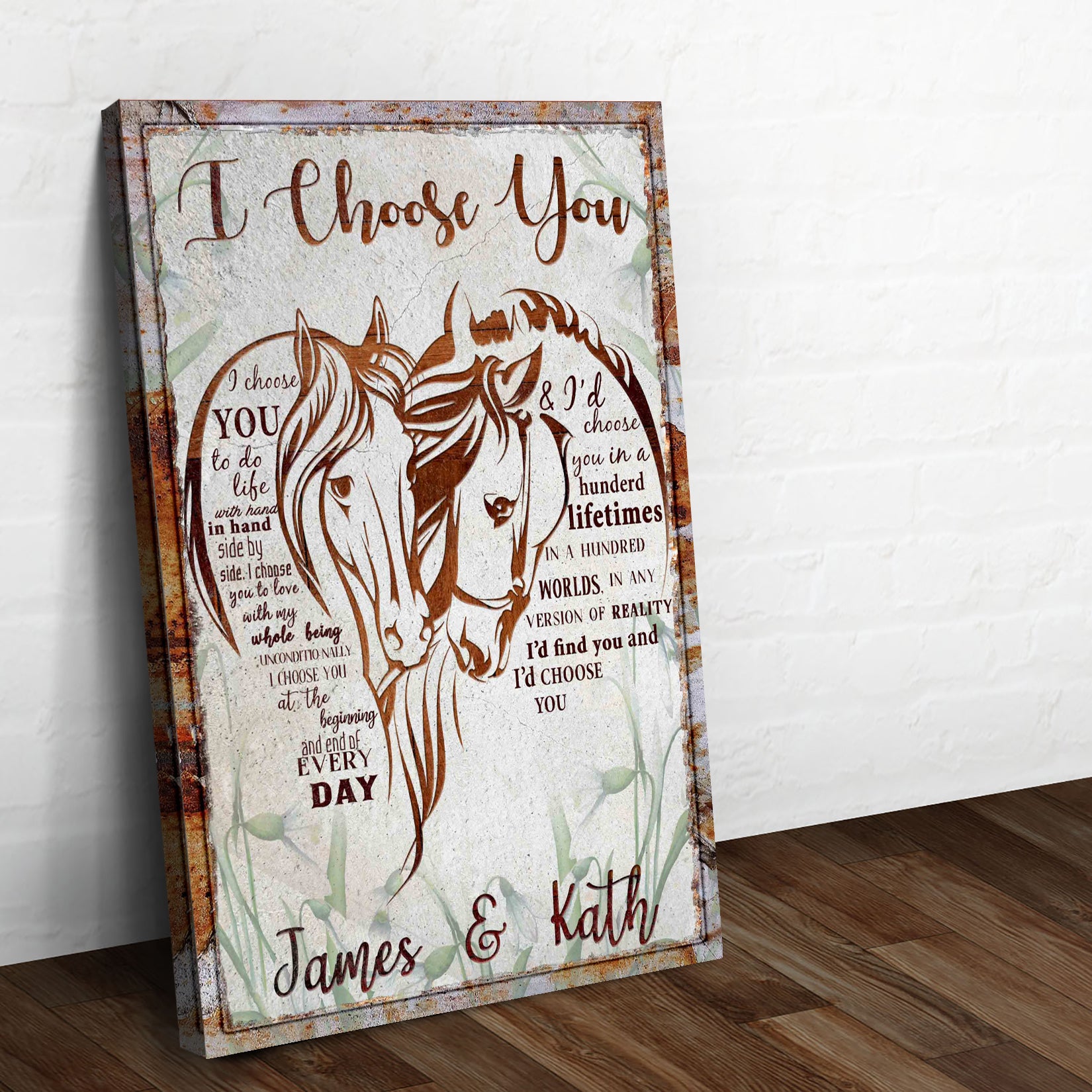 I Choose You Couple Horse Sign - Image by Tailored Canvases