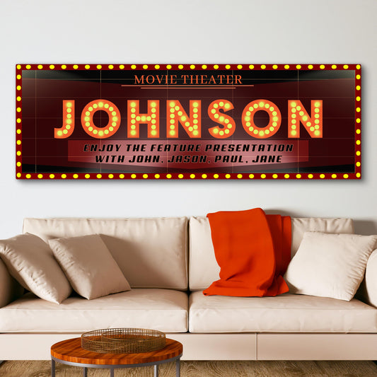 Family Movie Theater Sign - Image by Tailored Canvases