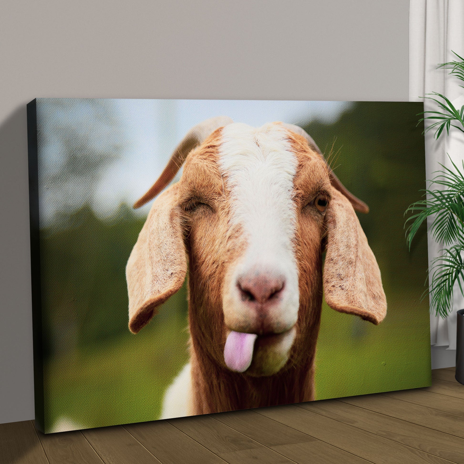 Wacky Goat Canvas Wall Art Style 1 - Image by Tailored Canvases
