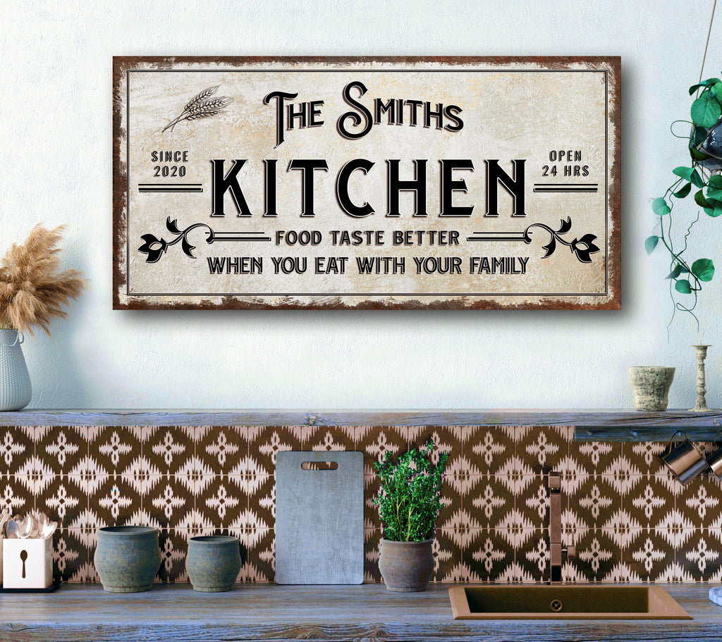 Family Kitchen Sign II | Customizable Canvas by Tailored Canvases