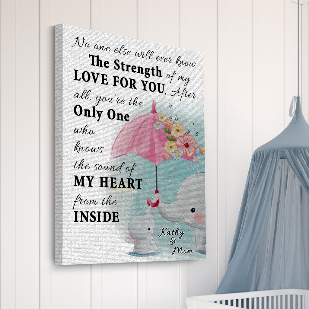 Mom and Baby Elephant Sign | Customizable Canvas by Tailored Canvases