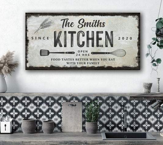 Family Kitchen (Whisk and Spatulla) - Personalized Family Huge Canvas Style 2 - Wall Art Image by Tailored Canvases