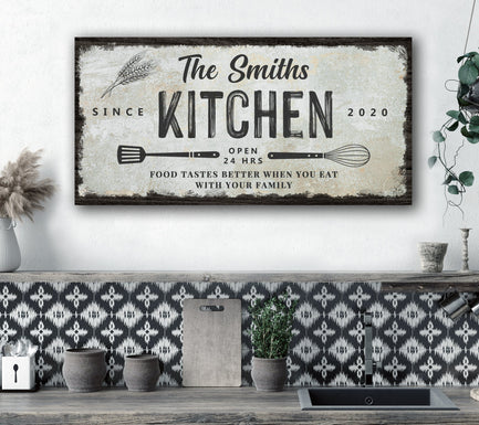 Family Kitchen (Whisk and Spatulla) - Personalized Family Huge Canvas Style 2 - Wall Art Image by Tailored Canvases