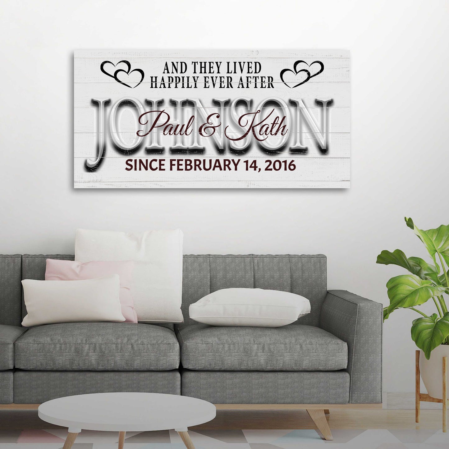 They Lived Happily Ever After - Personalized Huge Canvas Style 2 - Wall Art Image by Tailored Canvases