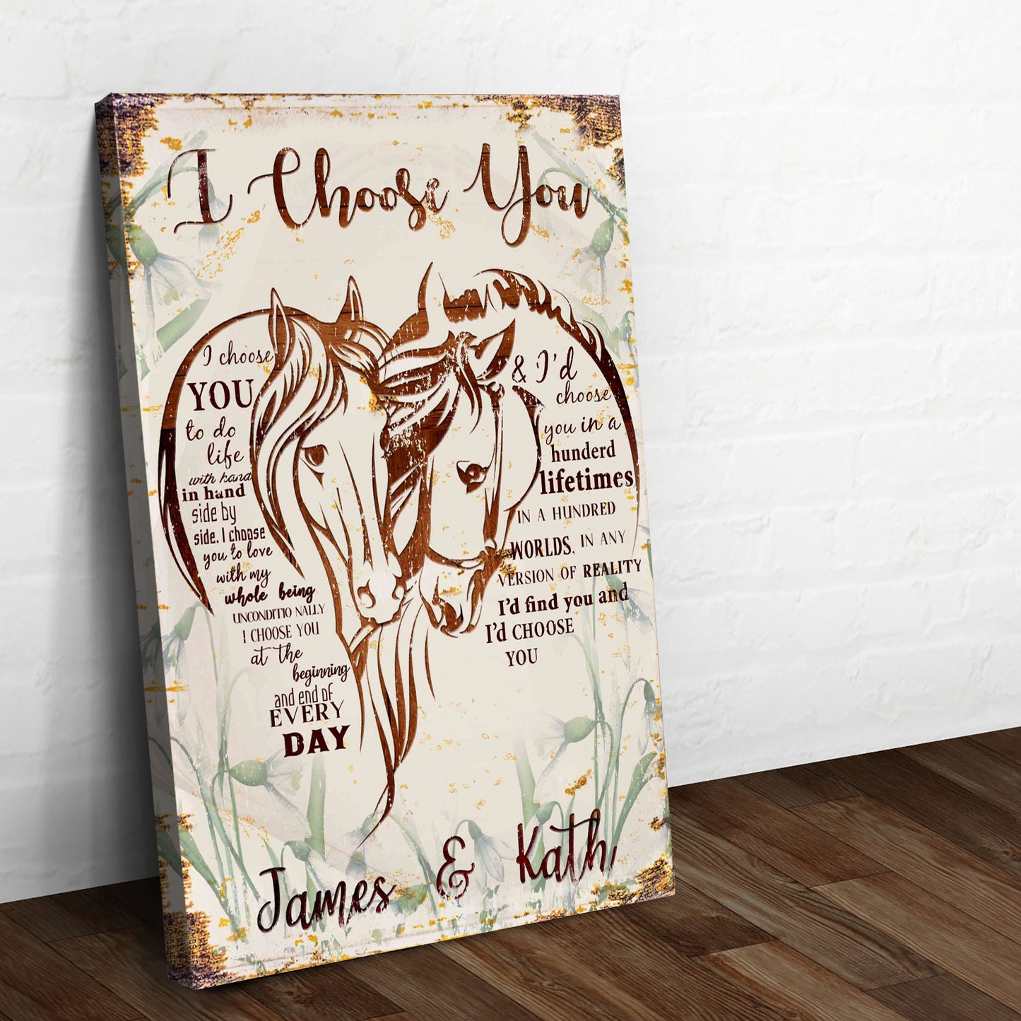 I Choose You Couple Horse Sign Style 2 - Image by Tailored Canvases
