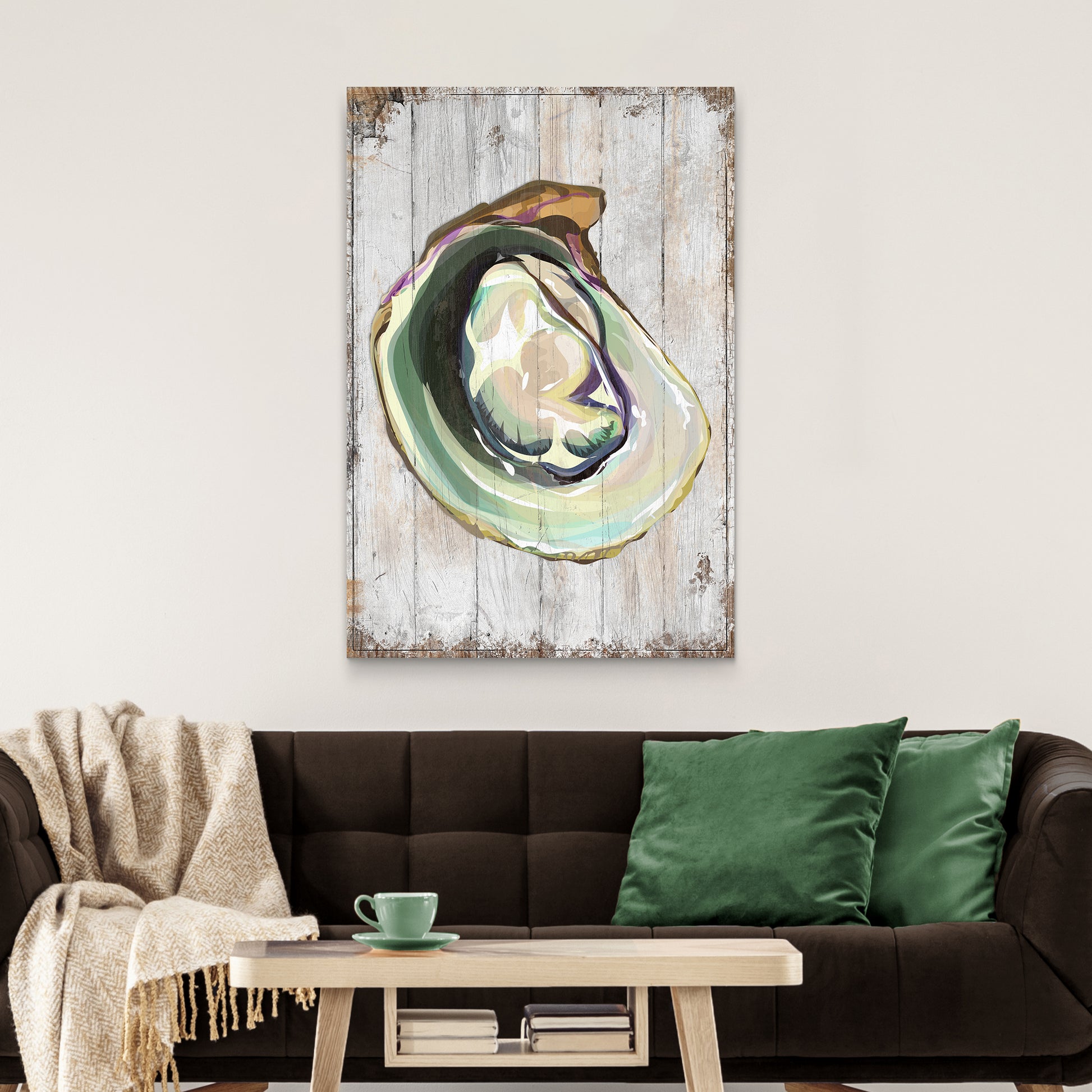 Oyster Shell Coastal Portrait Canvas Wall Art - Image by Tailored Canvases
