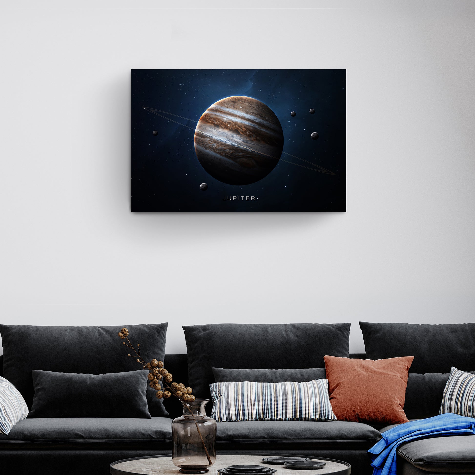 Planet Jupiter And Moons Canvas Wall Art  - Image by Tailored Canvases