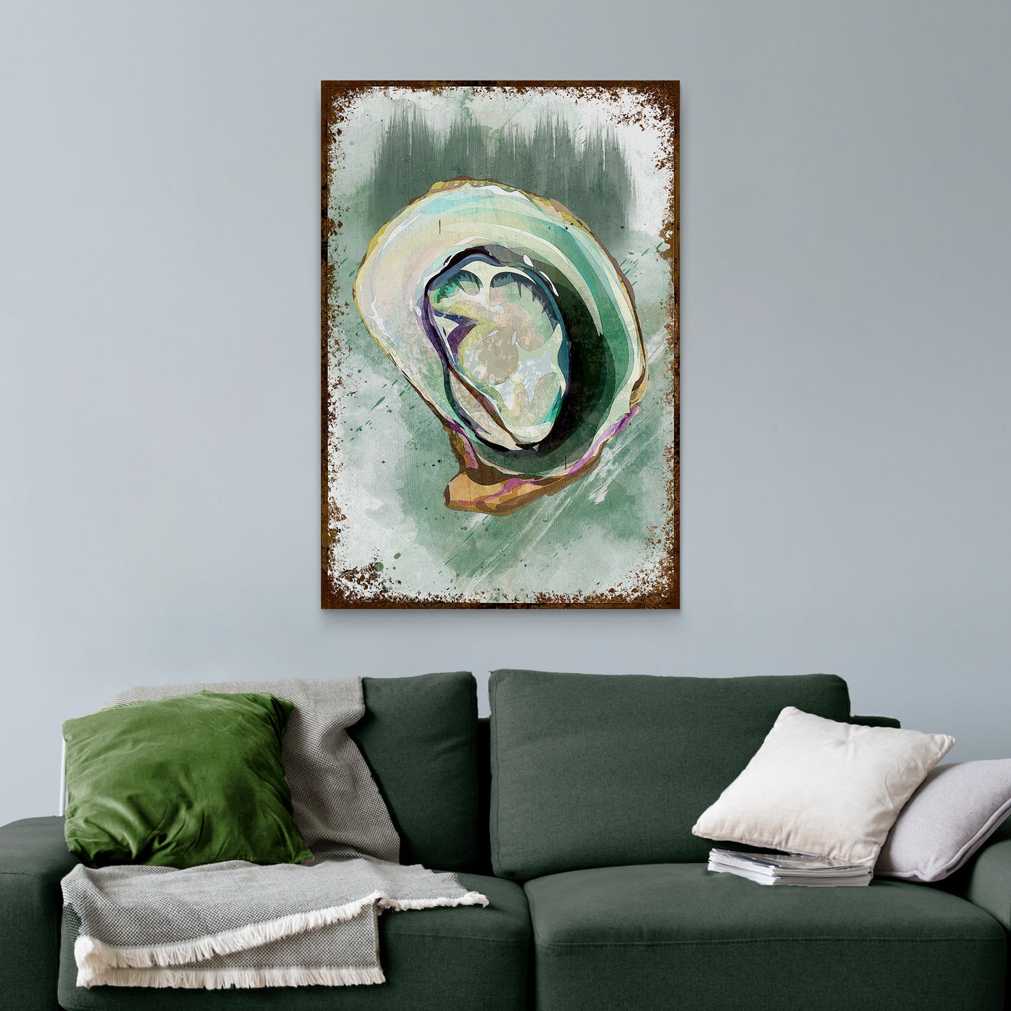 Oyster Shell Abstract Portrait Canvas Wall Art - Image by Tailored Canvases