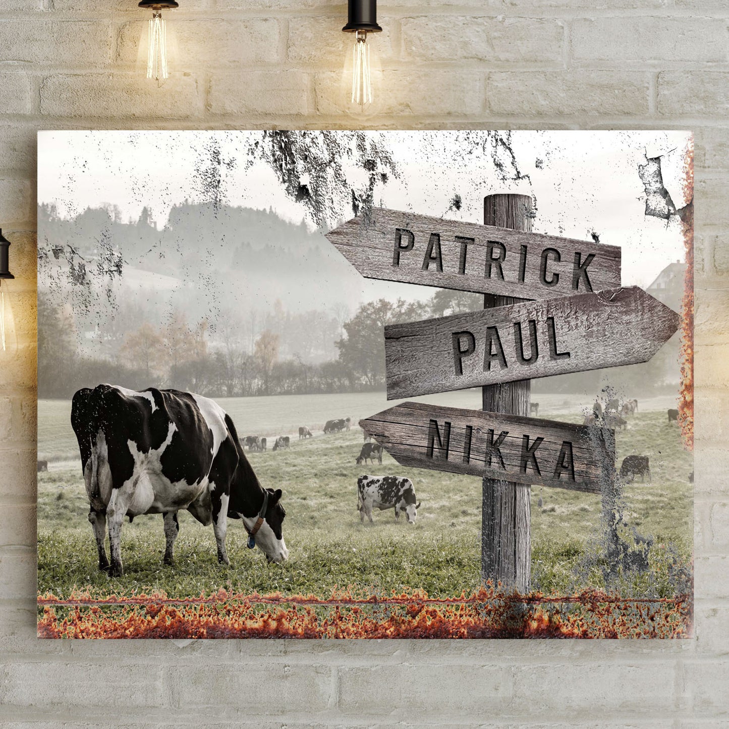 Vintage Angus Cattle Name Sign - Image by Tailored Canvases