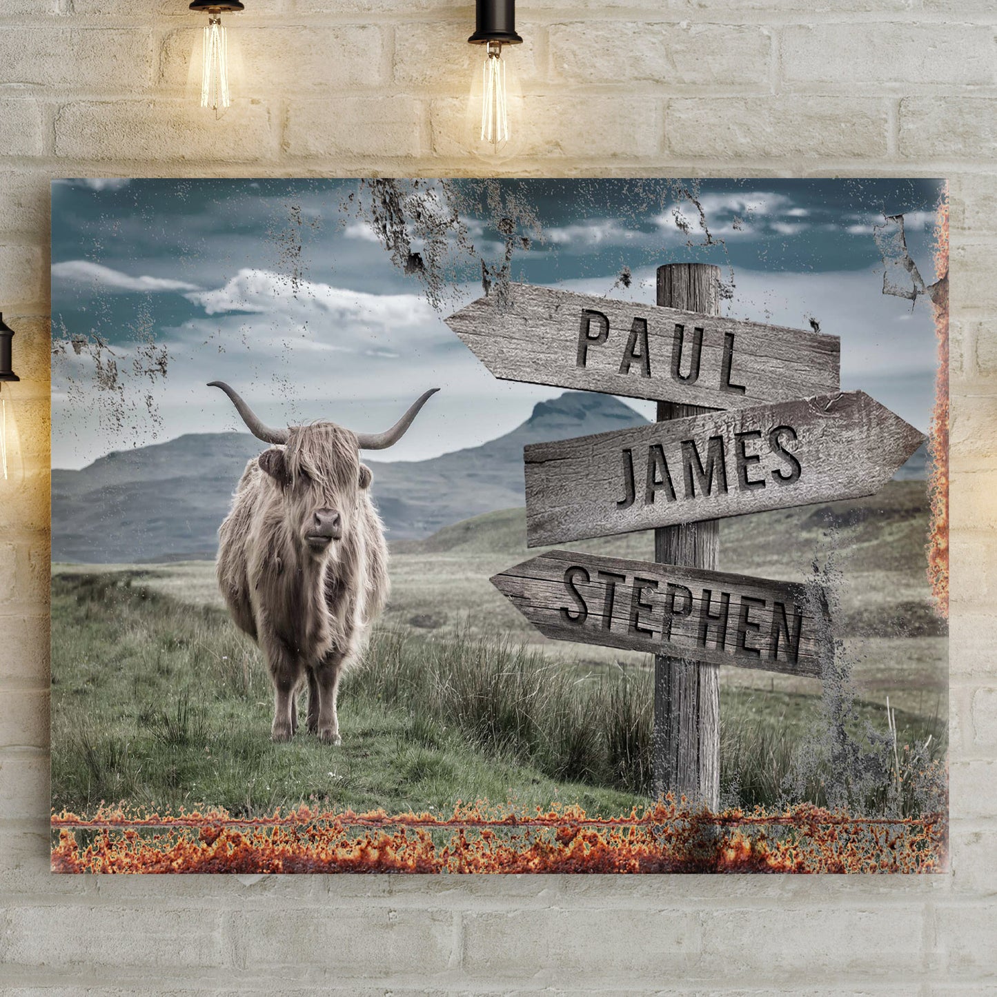 Angus Cattle Rustic Sign - Image by Tailored Canvases