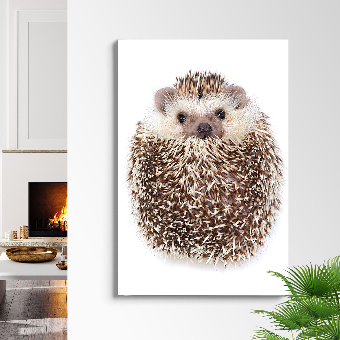 Animals Forest Hedgehog Curled Up Canvas Wall Art Style 1 - Image by Tailored Canvases