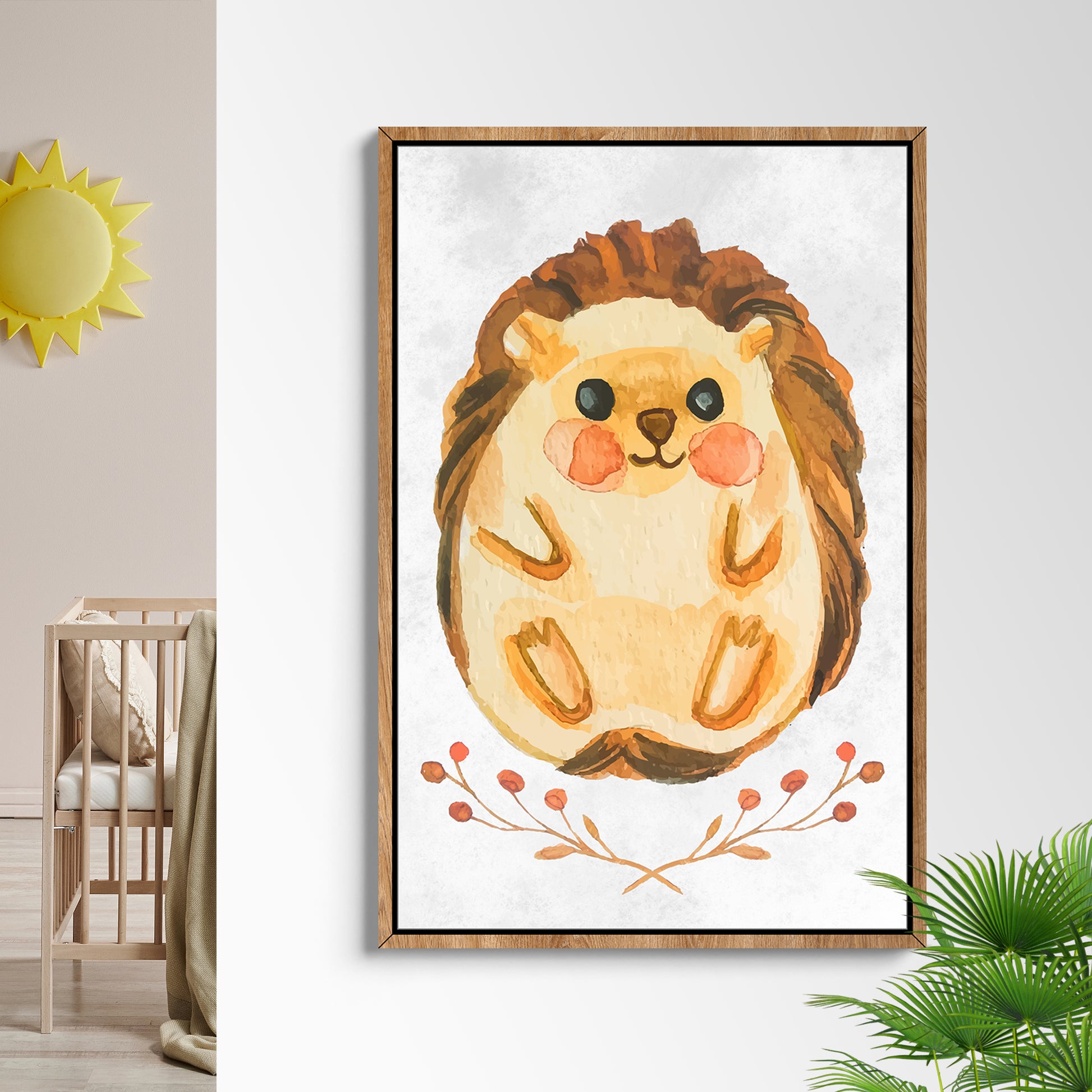 Animals Forest Hedgehog Cute Canvas Wall Art Style 1 - Image by Tailored Canvases