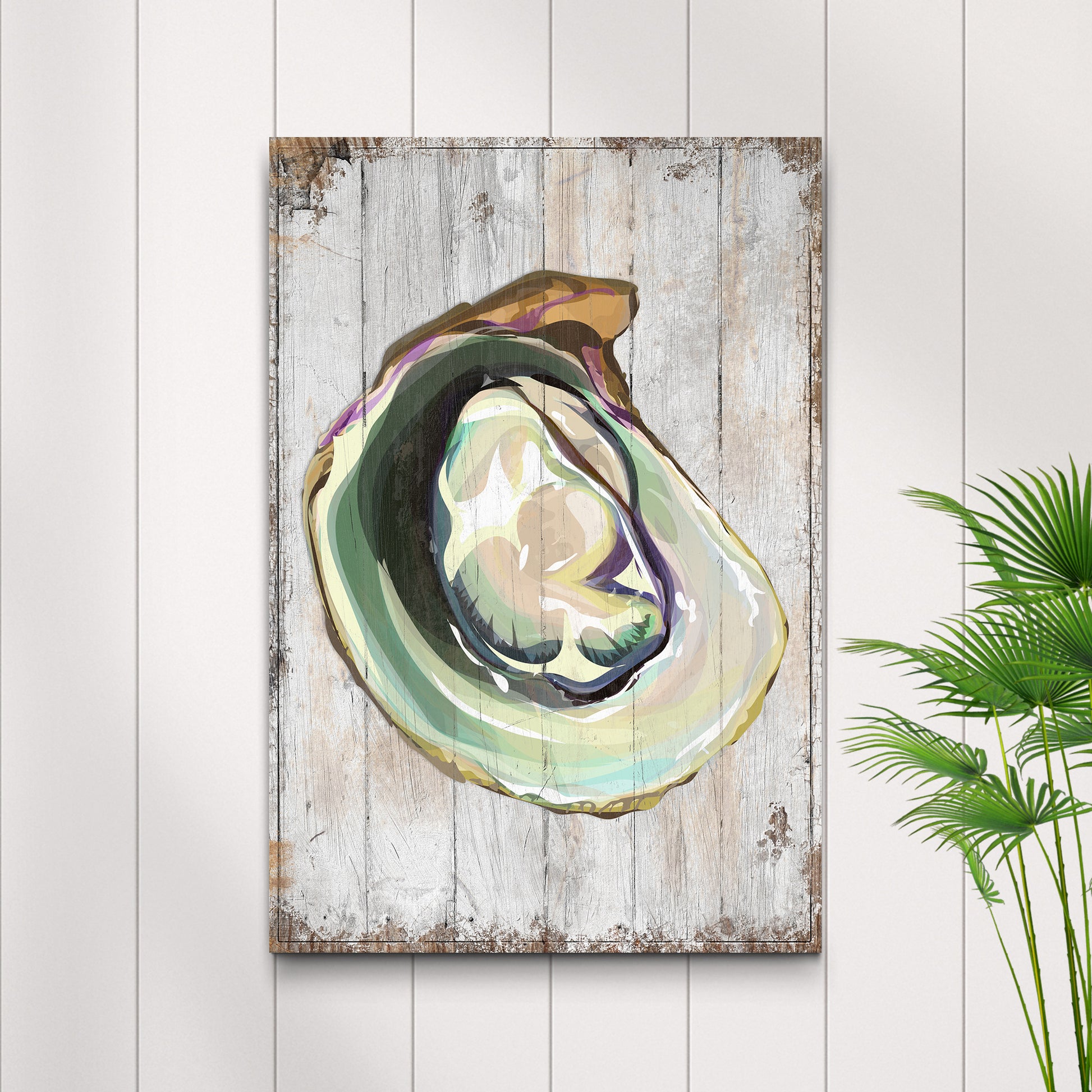 Oyster Shell Coastal Portrait Canvas Wall Art Style 1 - Image by Tailored Canvases