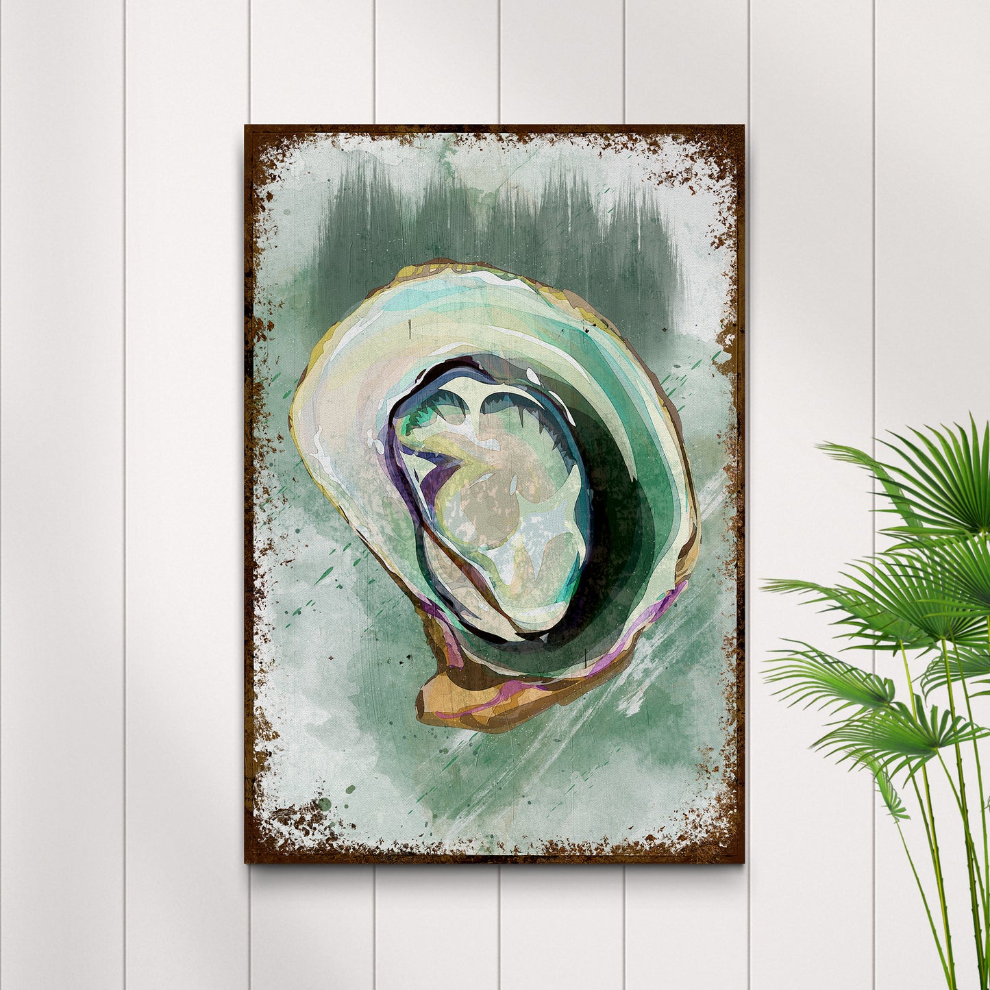 Oyster Shell Abstract Portrait Canvas Wall Art Style 1 - Image by Tailored Canvases