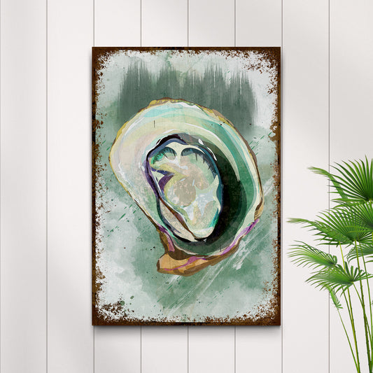 Oyster Shell Abstract Portrait Canvas Wall Art - Image by Tailored Canvases