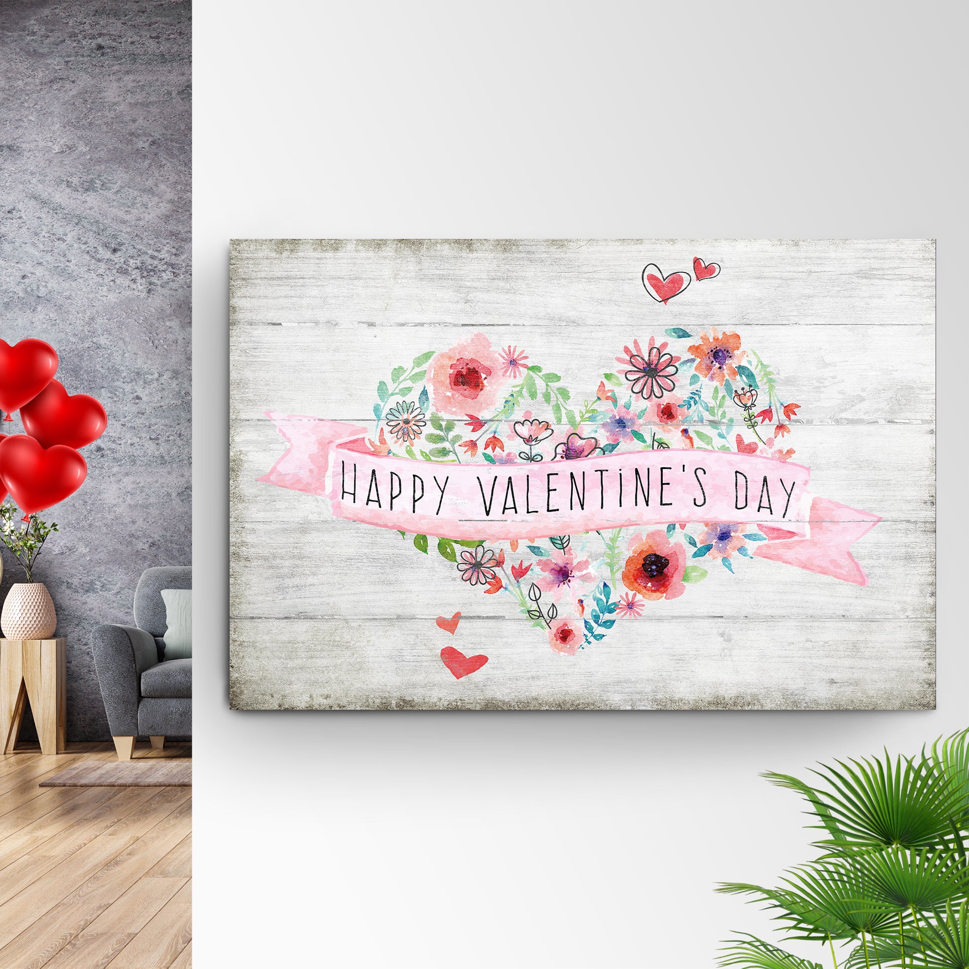 Happy Valentine's Day Heart Sign II Style 1 - Image by Tailored Canvases