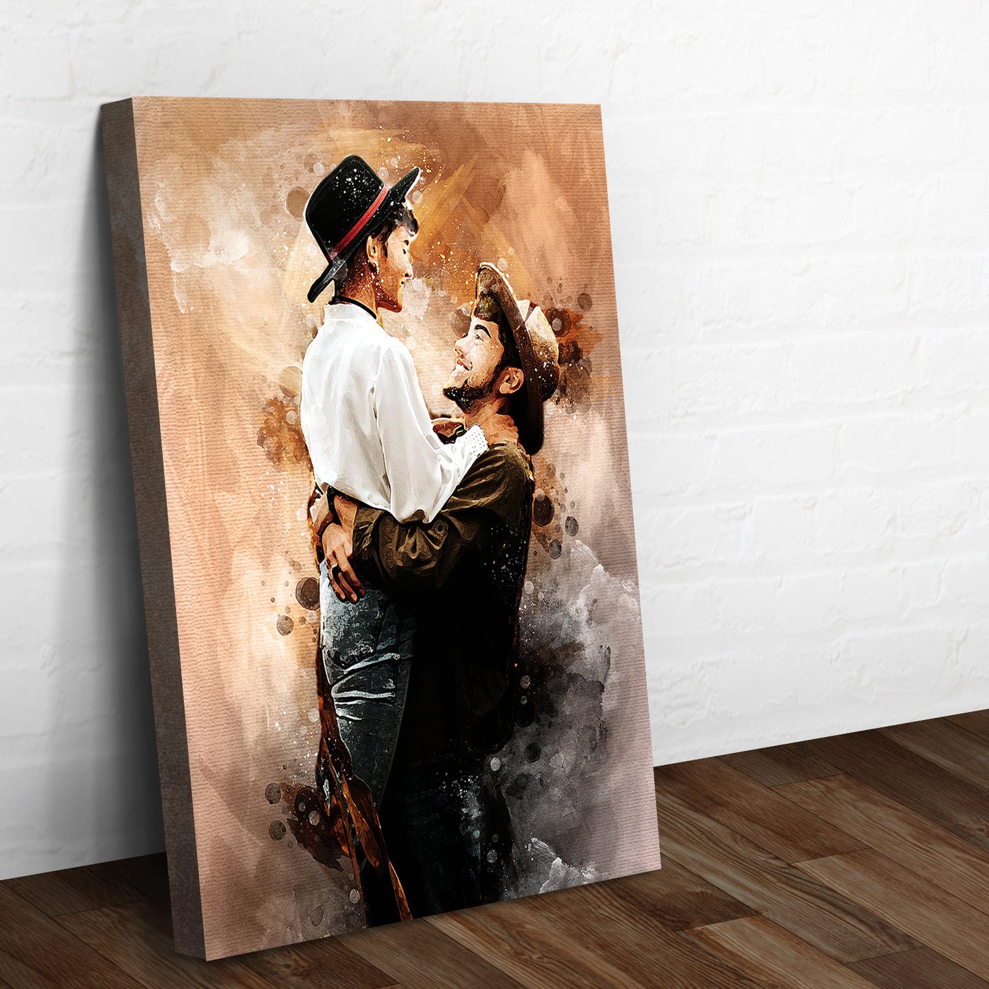 Couple Watercolor Portrait Style 2 - Image by Tailored Canvases