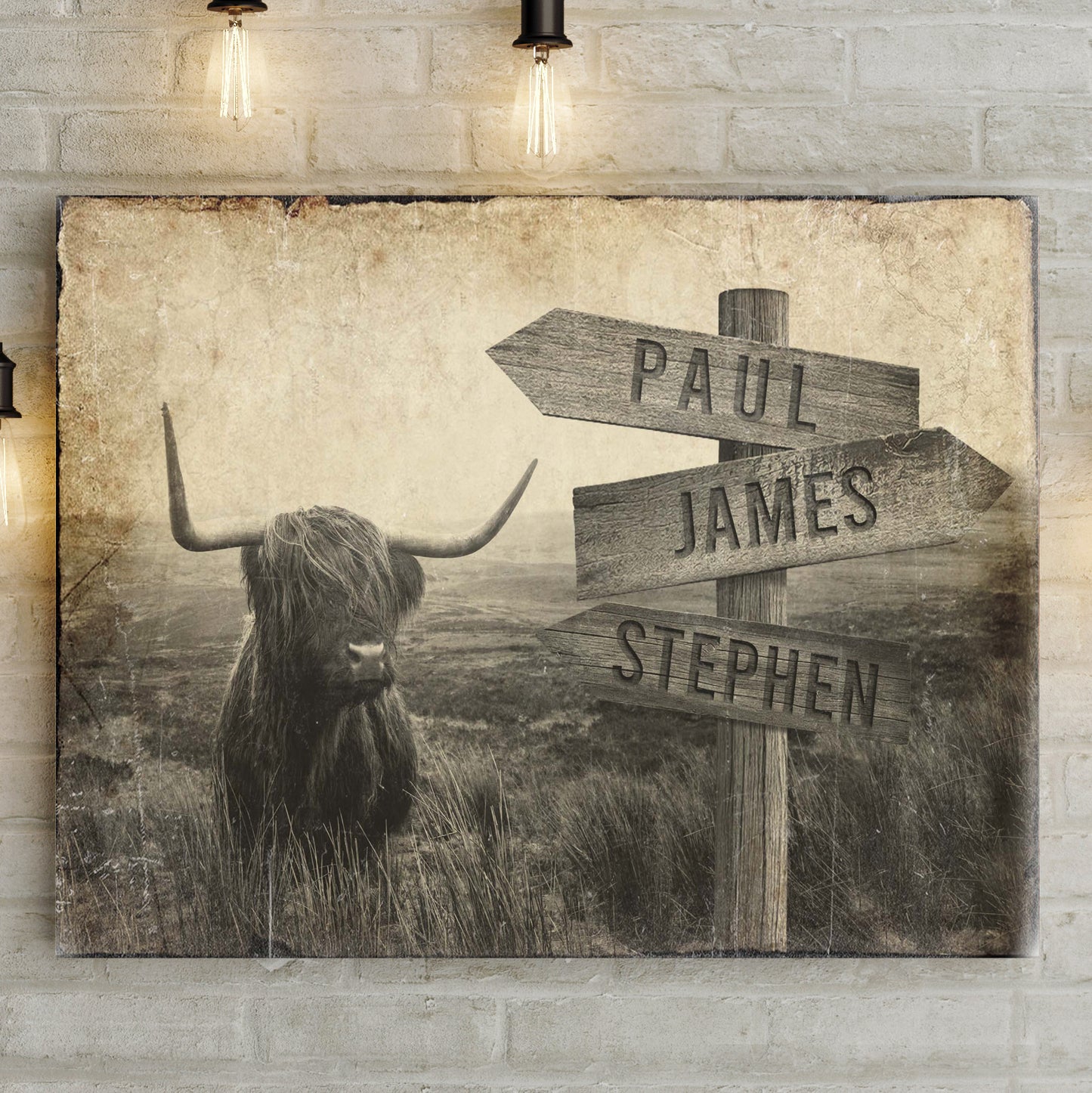 Angus Cattle Rustic Style 2 - Image by Tailored Canvases