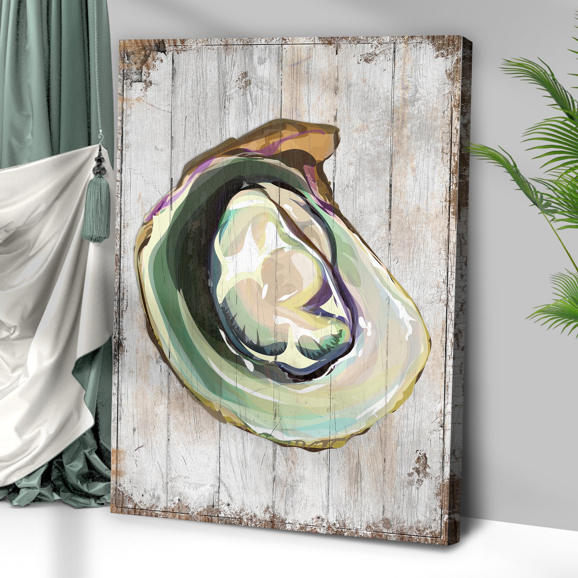 Oyster Shell Coastal Portrait Canvas Wall Art Zoom - Image by Tailored Canvases