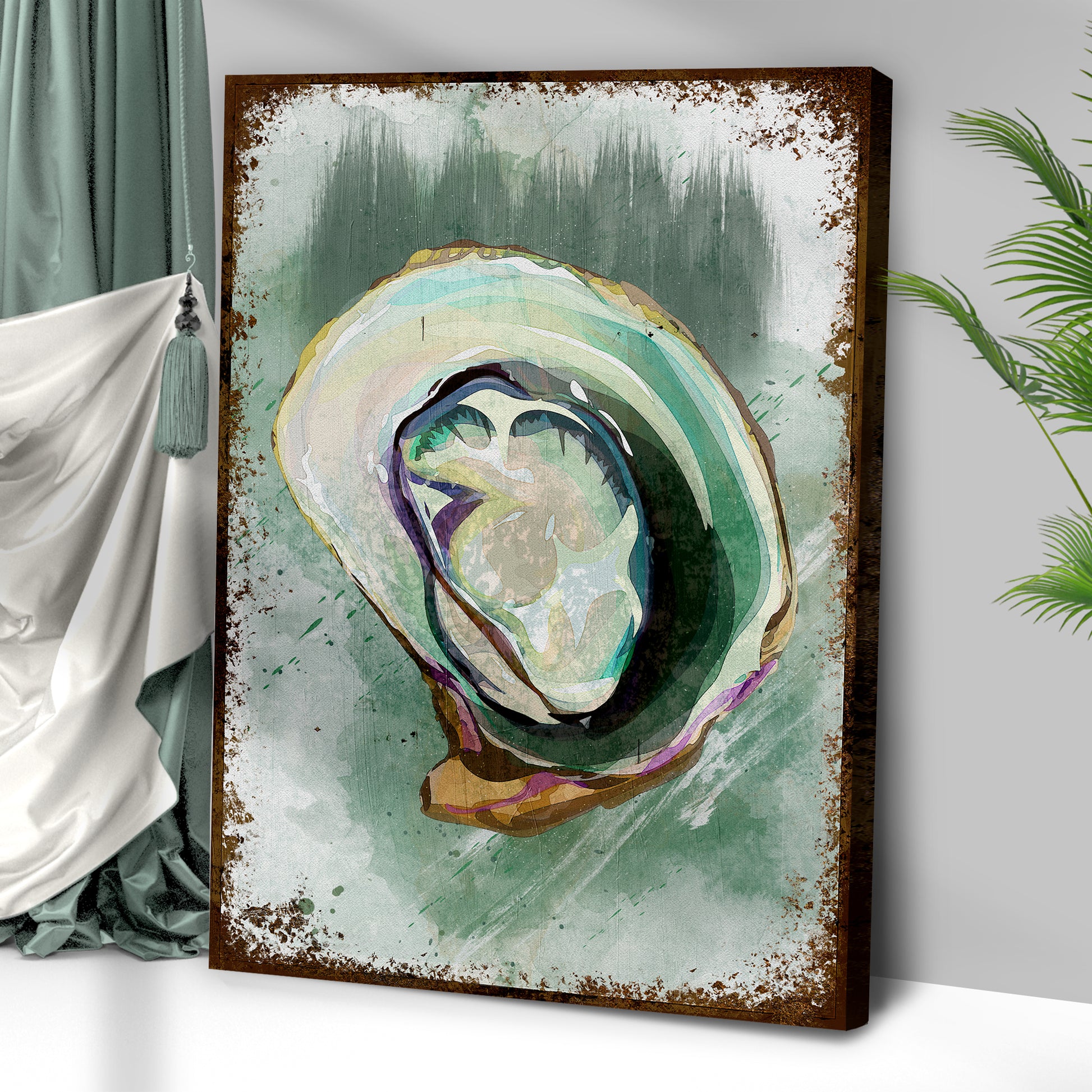 Oyster Shell Abstract Portrait Canvas Wall Art Style 2 - Image by Tailored Canvases