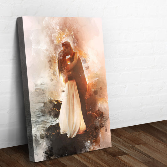 Couple Watercolor Portrait Style 3 - Image by Tailored Canvases