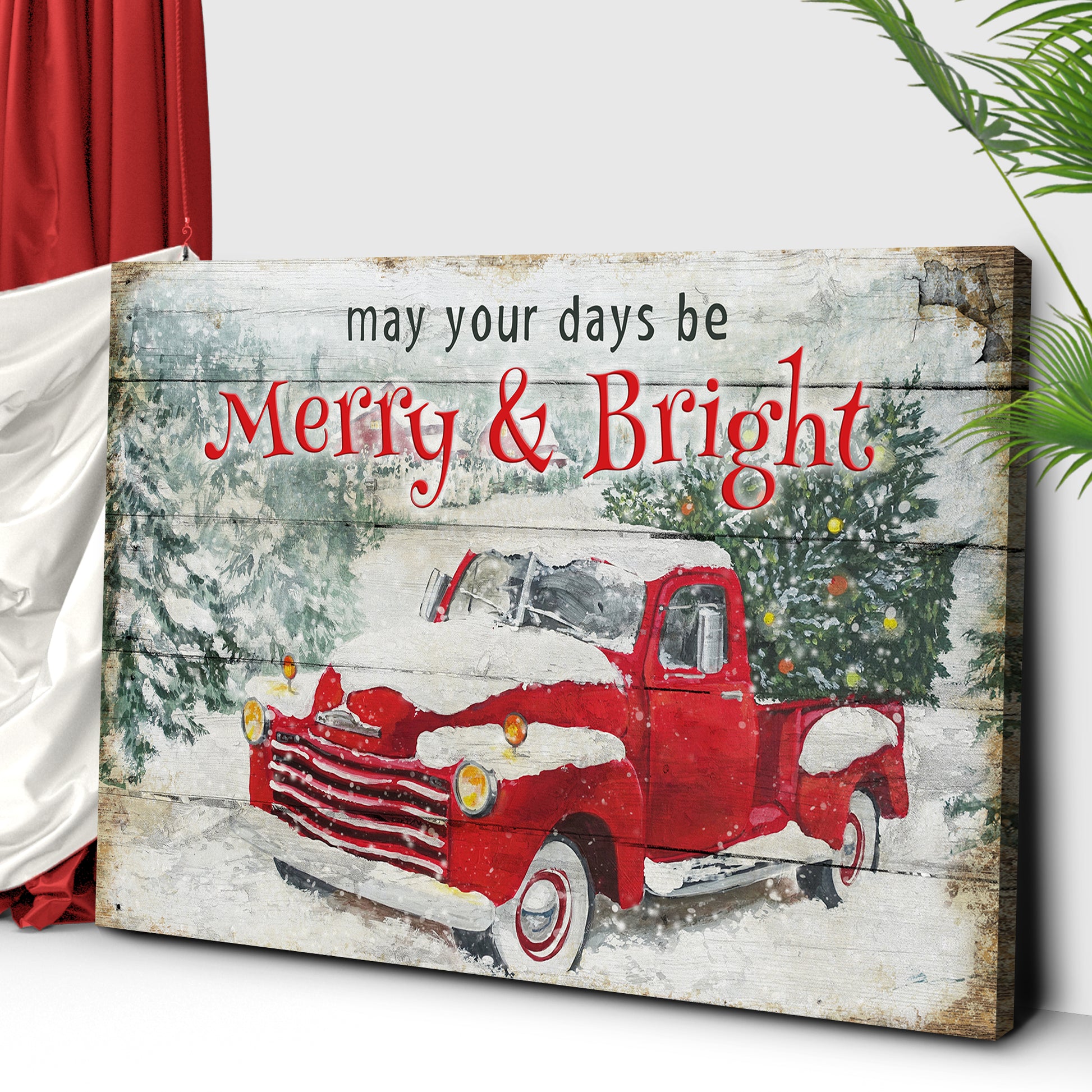 Merry and Bright Christmas Truck Sign